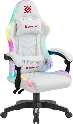 Кресло Defender CORE белый, экокожа, 120 кг, механизм качания