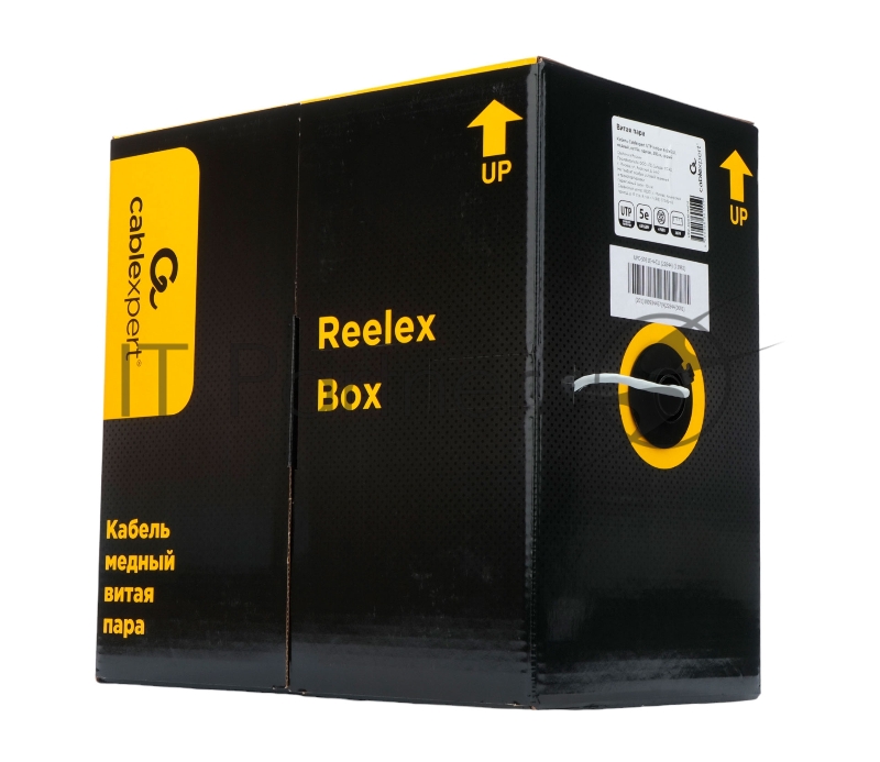 Кабель Cablexpert UPC-5051E-4-CU, UTP indoor 4x2x0.51, медный, кат.5e, однож., 305м, box, серый