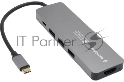 USB-концентратор Gembird UHB-D1, USB Type-C, USB/USB Type-C/PD100W/HDMI, USB Type-C