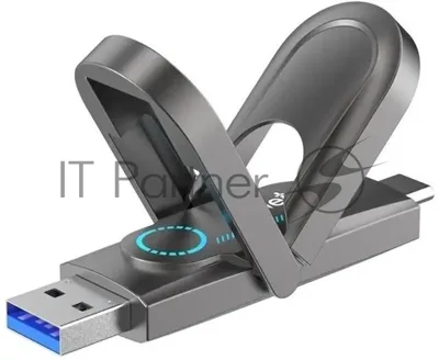 Флешка USB Netac US9 (NT03US9C-512G-32TA), 512Gb, USB 3.2 Gen2 Type-A/USB Type-C, R/W 1000/900, серебристый