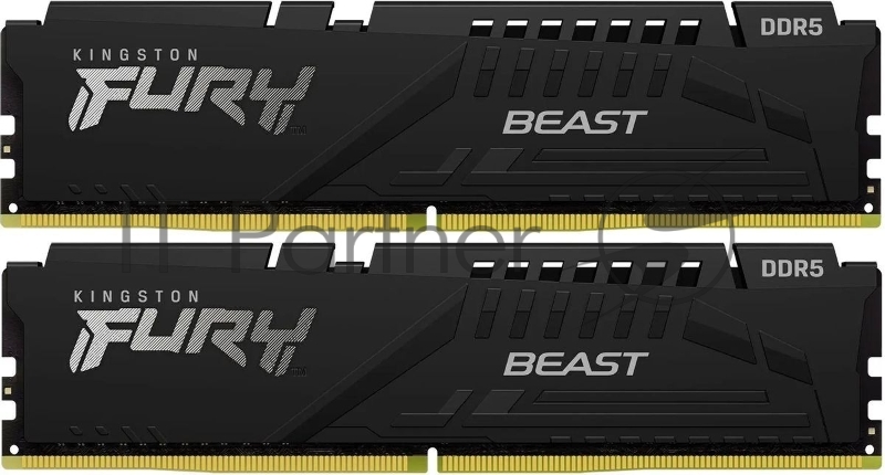 Оперативная память Kingston Fury Beast, DDR5, 32Gb (2x16Gb), 6000MHz, CL36, DIMM, с радиатором, черный