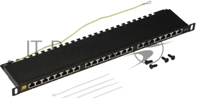 Патч-панель Lanmaster LAN-PPC24S6 19" 0.5U 24xRJ45 кат.5E STP