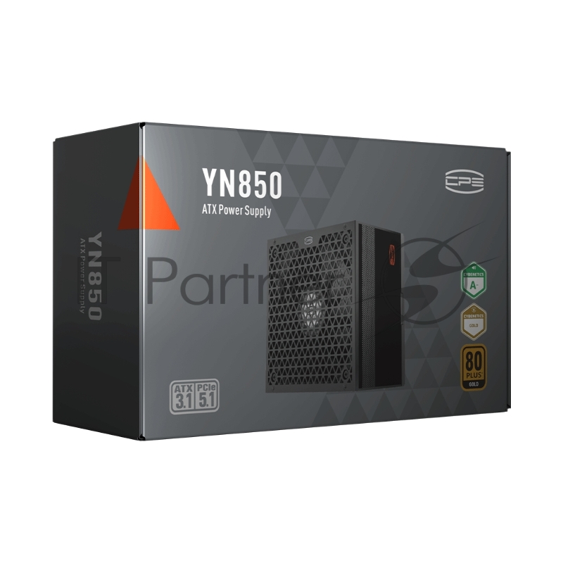 Блок питания PCCOOLER, 850W 80+ Gold (ATX, 3.1, PCIe 5.1 600W, Full modular, 1x24(20+4)pin 550мм, 2xCPU 8(4+4)pin 650мм, 3xPCIe 8(6+2)pin 500мм, 1x12V(2x6) 12+4pin 650мм, 3xSATA*3+MOLEX4pin*1 450+120+120+120мм, Active, 135x135mm, 150x150x86mm, APFC, OVP, UVP, OCP, SCP, OTP, OPP, SPD)