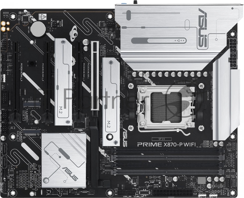 Материнская плата ASUS PRIME X870-P WIFI, AM5, AMD X870, 4xDDR5, 4xSATA, 4xM.2, 1xPCIe 5.0 x16, 2xPCIe 4.0 x1, HDMI, 1x2.5Gb LAN, USB Type-C, 3x3.5 мм, 7.1, ATX