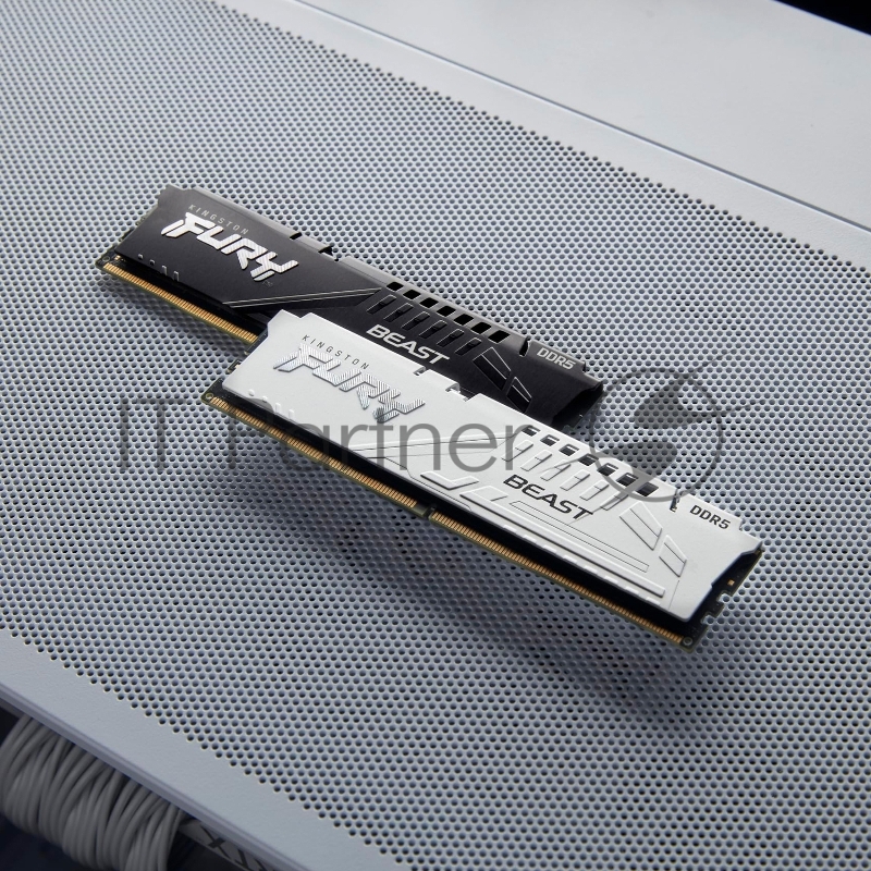 Оперативная память Kingston Fury Beast, DDR5, 16Gb (1x16GB), 5200MHz, CL40, DIMM, с радиатором, белый