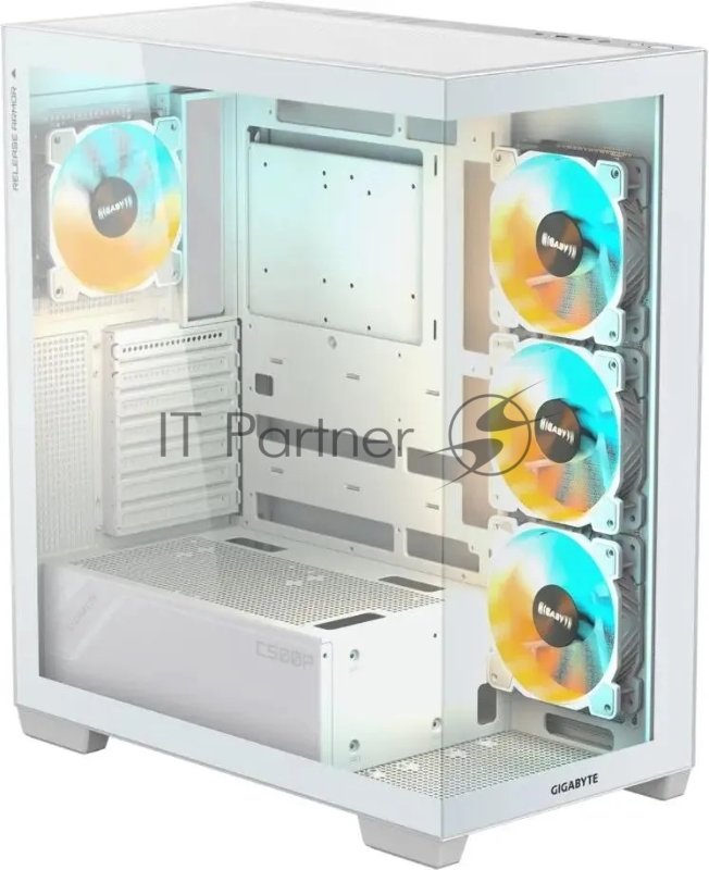 Компьютерный корпус Gigabyte GB-C500PI ST белый без БП ATX 3x120мм 6x140мм 2xUSB 3.0 1xUSB3.1 audio bott PSU