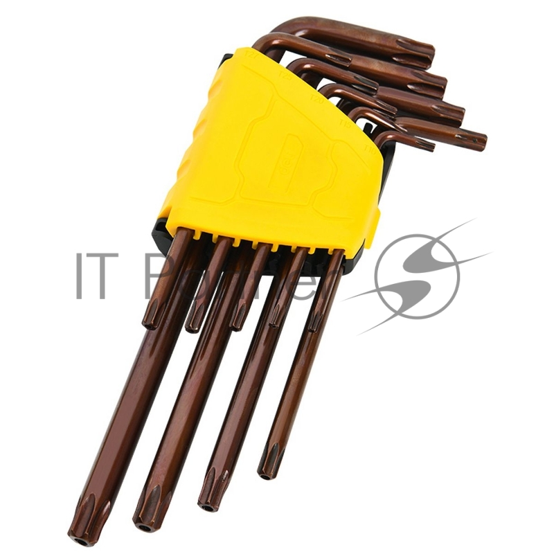 Ключ Deli Набор шестигранных ключей ";TORX"; удлиненных Deli DL230707G 9 шт S2, размеры T10,T15,T20,T25,T27,T30,T40,T45,T50, пластиковый держатель