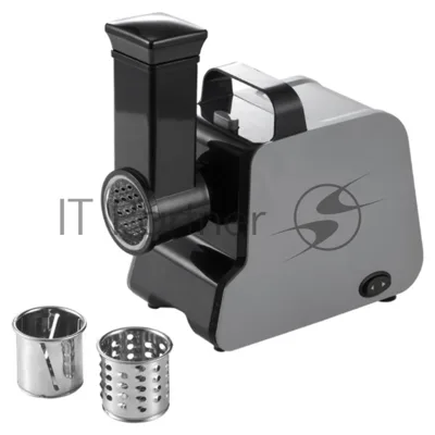 Мясорубка электрическая Centek CT-1627 серый, 2000 Вт, 2.0 кг/мин, реверс, защита от перегрузки, насадки - 7