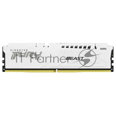Оперативная память Kingston Fury Beast, DDR5, 16Gb (1x16Gb), 6000MHz, CL36, DIMM, с радиатором, белый