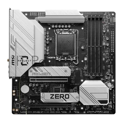 Материнская плата MSI B760M PROJECT ZERO, LGA1700, Intel B760, 4xDDR5, 4xSATA, 2xM.2, 1xPCIe 5.0 x16, DisplayPort, HDMI, 1x2.5Gb LAN, USB Type-C, 5x3.5 мм, 7.1, microATX