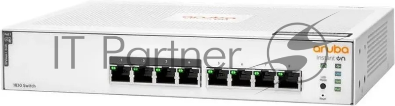 Коммутатор HPE Aruba Instant On 1830 8G 4p Class4 PoE 65W, 4×1 Гбит/с PoE+ + 4×1 Гбит/с, настраиваемый
