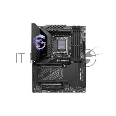 Материнская плата MSI MPG Z890 CARBON WIFI, LGA1851, Intel Z890, 4xDDR5, 4xSATA, 5xM.2, 1xPCIe 5.0 x16, HDMI, USB Type-C, 2x5Gb LAN, Thunderbolt, 2x3.5 мм, 7.1, ATX