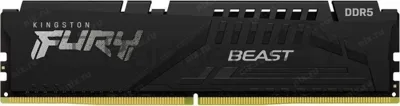 Оперативная память Kingston Fury Beast, DDR5, 16Gb (1x16Gb), 6400MHz, CL32, DIMM, с радиатором, черный