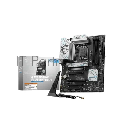 Материнская плата MSI B760 GAMING PLUS WIFI DDR4, LGA1700, Intel B760, 4xDDR4, 4xSATA, 2xM.2, 2xPCIe x16, DisplayPort, HDMI, 1x2.5Gb LAN, USB Type-C, 5x3.5 мм, 7.1, ATX