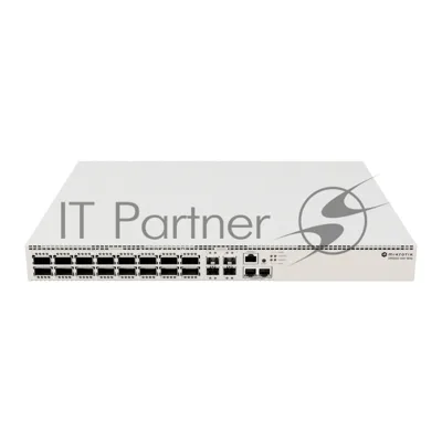 Коммутатор MikroTik CRS520-4XS-16XQ-RM, 2×10 Гбит/с RJ-45 + 4×25 Гбит/с SFP28 + 16×100 Гбит/с QSFP28, управляемый