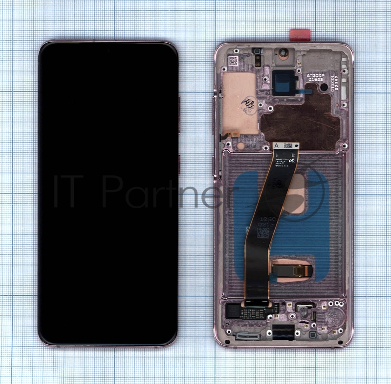 Дисплей для Samsung Galaxy S20 SM-G980F розовый с рамкой