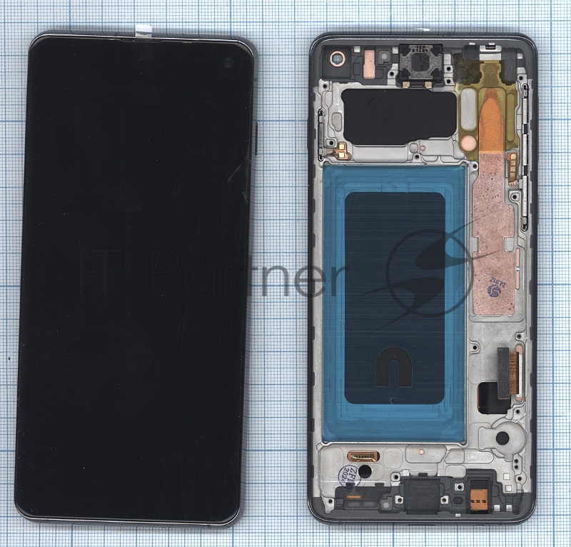 Дисплей (модуль) для Samsung Galaxy S10 SM-G973F в сборе с тачскрином и рамкой OLED черный