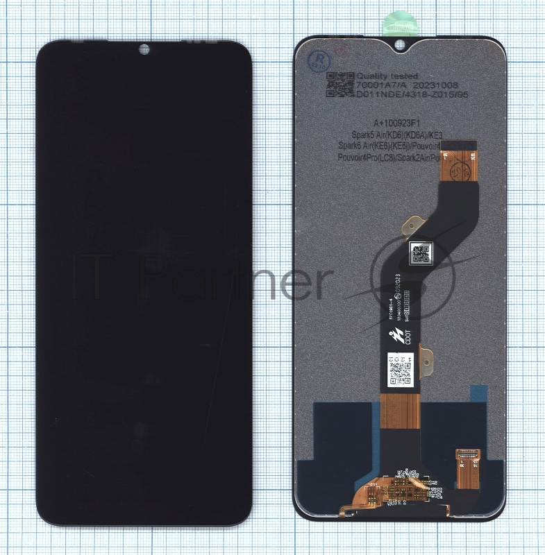 Дисплей для Tecno Spark 5 Air черный