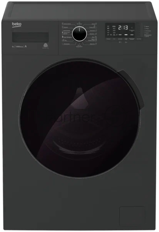 Стиральная машина Beko WSPE7612A антрацит, загрузка фронтальная 7 кг, 1200 об/мин., класс: А