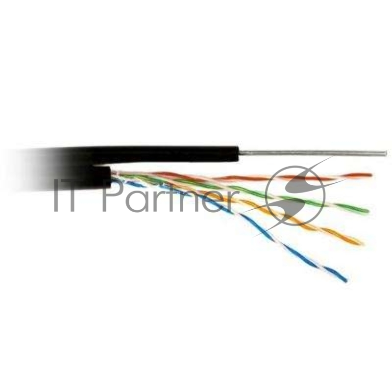 Кабель витая пара Rexant U/UTP cat.5e 4х2х24AWG solid CU PE Outdoor трос черный (м)