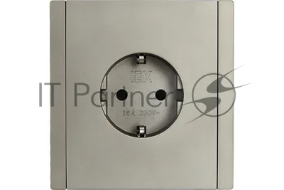 Розетка IEK FORTE&PIANO FP515 1-местная с заземлением с защитными шторками винтовое крепление 16А сталь