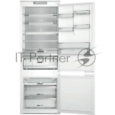Холодильник встраиваемый Whirlpool WHSP70T241P 70 см, 193.5х54.3х69 см, 295/95 л, инверторный компрессор, автоматическая разморозка, зона свежести влажная, сенсорное управление, технология 6 SMYSL FreshControl, MultiFlow, FreezeControl, перенавешиваемые дверцы, скользящие направляющие, Италия