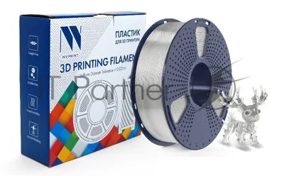 Филамент NVPrint PLA+ Trasparent White для 3D печати диаметр 1.75мм длина 330 метров масса 1 кг