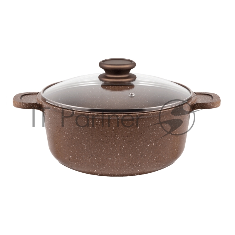 Кастрюля Maunfeld CARMEL MF22CRM01CR, 22 см, 3 л из литого алюминия со стеклянной крышкой