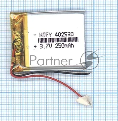 Аккумулятор Li-Pol (батарея) 4x25x30мм 2pin 3.7V/250mAh