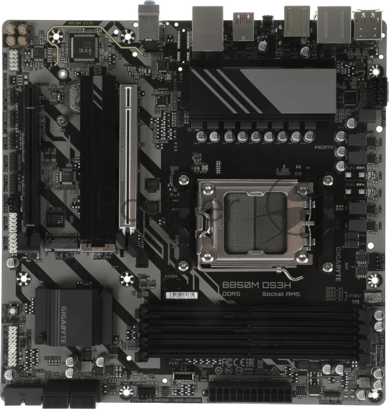 Материнская плата Gigabyte B850M DS3H, AM5, AMD B850, 4xDDR5, 4xSATA, 2xM.2, 1xPCIe 5.0 x16, 1xPCIe 3.0 x4, HDMI, 2xDisplayPort, 1x2.5Gb LAN, USB Type-C, 3x3.5 мм, 7.1, microATX
