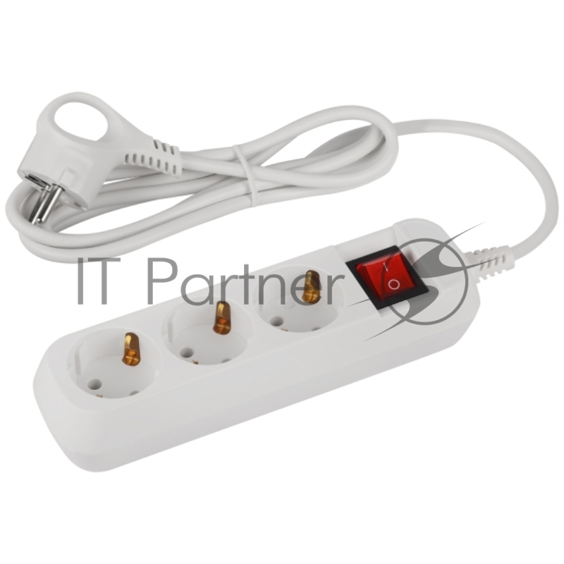 Удлинитель электрический ЭРА UDL-10-315-ES Greenline 3 розетки с заземлением с выключателем 1,5м ПВС 3x0.75мм2