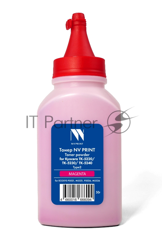 Тонер NVPrint для Kyocera TK-5220/TK-5230/TK-5240 Type2 (50г) Magenta совместимый