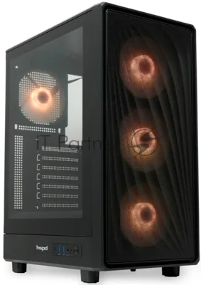 Компьютерный корпус HSPD M510, Mesh Mid Tower, черный, TG, 0.5 SPCC, 4x120мм ARGB ATX, mATX, mITX 180/280/160мм 1x2.5", 1x3.5", 7xPCI 2xUSB-A 3.0 517x277x418мм