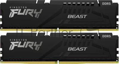 Оперативная память Kingston Fury Beast, DDR5, 32Gb (2x16GB), 6000MHz, CL30, DIMM, с радиатором, черный