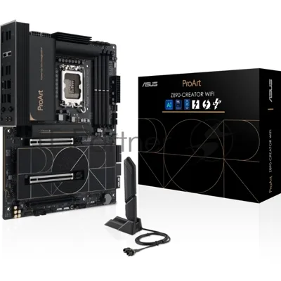 Материнская плата ASUS ProArt Z890-CREATOR WIFI, LGA1851, Intel Z890, 4xDDR5, 4xSATA, 5xM.2, 1xPCIe 5.0 x16, HDMI, USB Type-C, 2x10Gb LAN, Thunderbolt, 2x3.5 мм, 7.1, ATX