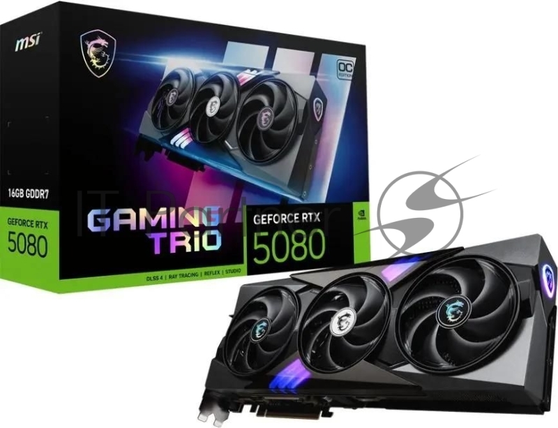 Видеокарта MSI RTX 5080 GAMING TRIO OC, 16Gb GDDR7, 256 bit, 3xDP, HDMI, GPU 2700 MHz