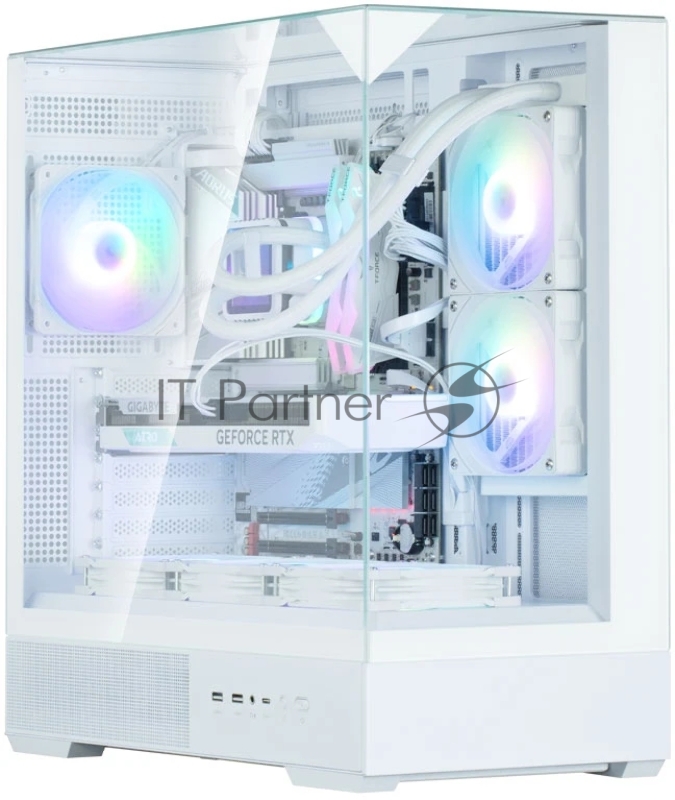 Компьютерный корпус ZALMAN P40 Prism, ATX, белый, WINDOW, 2x3.5", 3x2.5", 1xUSB TYPE-C, 2xUSB 3.0, REAR 1x120мм ARGb