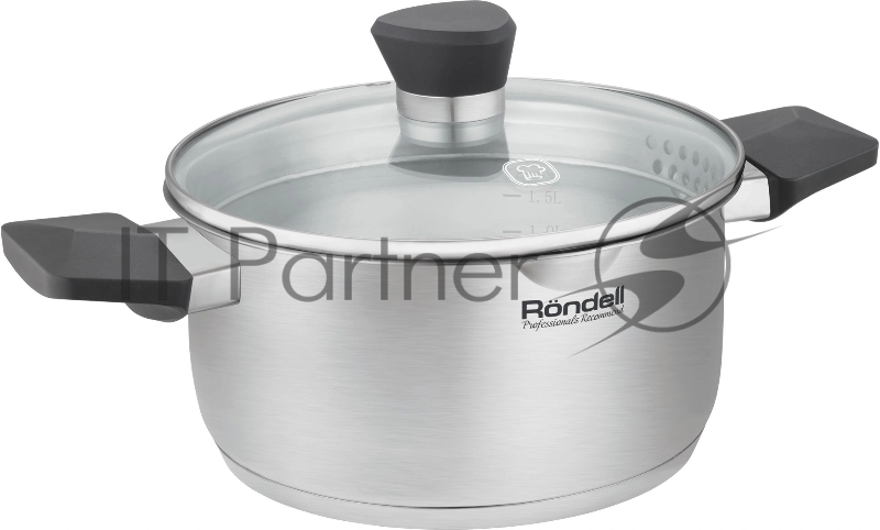 Кастрюля Rondell Strike Grey Ultra RDS-1948 2.8 л. d=20 см (с крышкой) сталь
