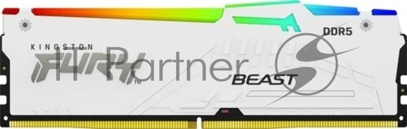Оперативная память Kingston Fury Beast, DDR5, 16Gb (1x16Gb), 5600MHz, CL40, DIMM, радиатор, RGB, белый