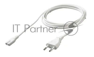 Кабель питания Cablexpert PC-184W-VDE-1.8М CEE 7/16-C7, 2x0.75мм2, 2.5А, VDE, 1.8м, белый, пакет