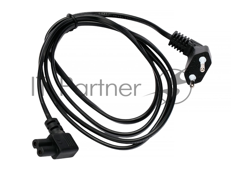 Кабель питания Cablexpert PC-184A-VDE-1.8M CEE 7/16-C7, 2x0.75мм2, 2.5А, VDE, угл.разъемы, 1.8м, черный, пакет