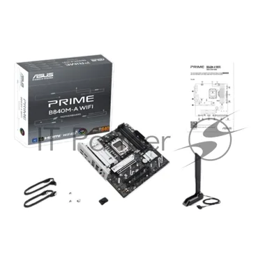 Материнская плата ASUS PRIME B840M-A WIFI, AM5, AMD B840, 4xDDR5, 4xSATA, 3xM.2, 1xPCIe 4.0 x16, 2xPCIe 3.0 x1, DisplayPort, HDMI, 1x2.5Gb LAN, USB Type-C, 3x3.5 мм, 7.1, microATX