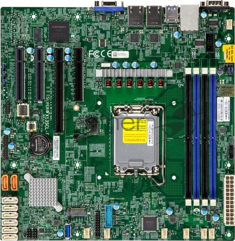 Материнская плата Supermicro MBD-X13SCL-F-B, LGA1700, Intel C262, 4xDDR5, 8xSATA, 1xM.2, 1xPCIe 4.0 x16, 2xPCIe 4.0 x8, D-Sub, 2x1Gb LAN, USB, microATX
