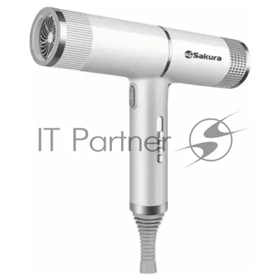 Фен SAKURA SA-4051W белый/серый, 1600 Вт, компактный