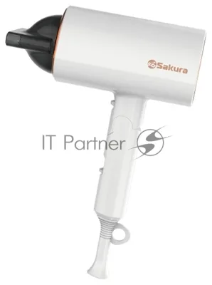 Фен SAKURA SA-4043W белый, 2000 Вт, компактный