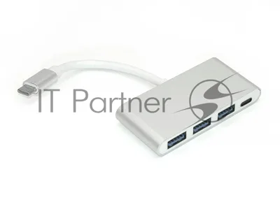 Адаптер Type-C на USB 3.0*3 + Type-С для MacBook серебристый