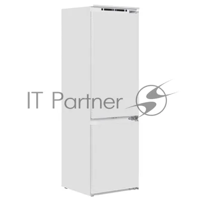 Встраиваемый холодильник Maunfeld MBF193NFW1GR Inverter белый двухкамерный 257/84 л морозилка снизу, No Frost