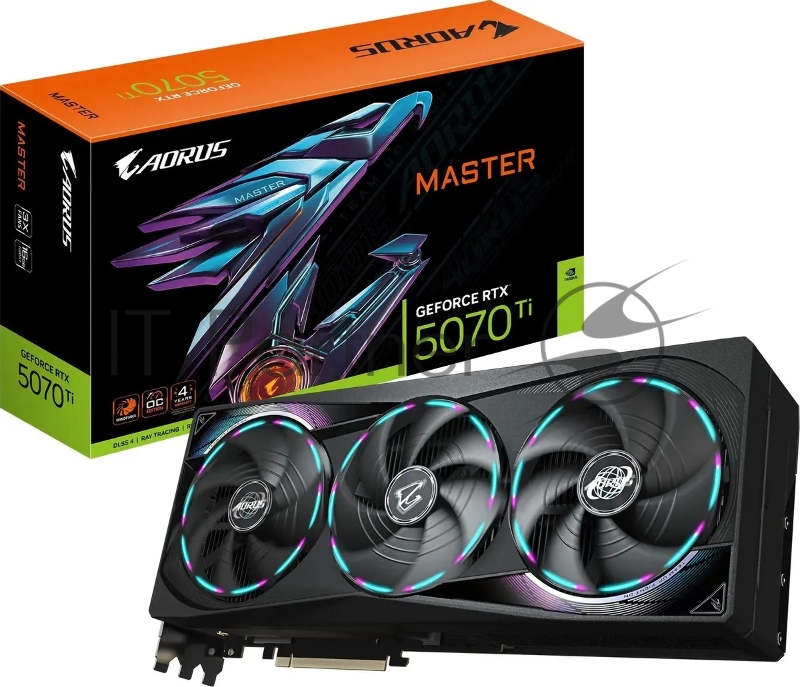 Видеокарта Gigabyte GeForce RTX 5070 TI, 16Gb GDDR7, 256 bit, HDMI, DP, GPU 2300 MHz