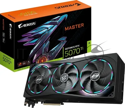 Видеокарта Gigabyte GeForce RTX 5070 TI, 16Gb GDDR7, 256 bit, HDMI, DP, GPU 2300 MHz