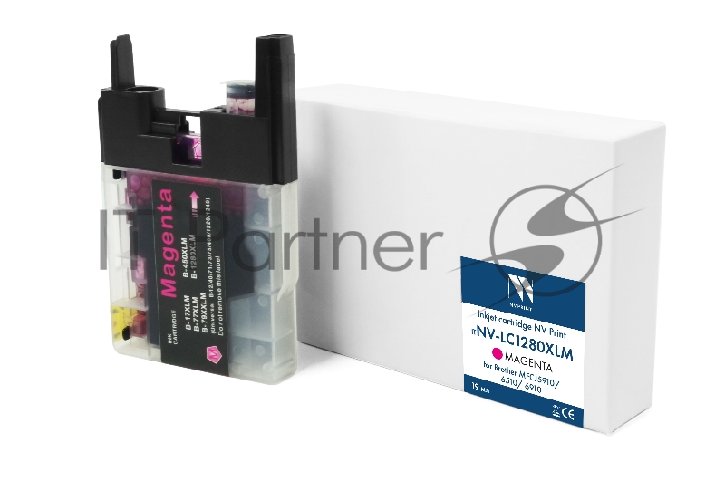 Картридж струйный NVPrint LC-1280XLM (NV-LC1280XLM) Magenta для Brother MFCJ5910/6510/6910 (19 мл) совместимый